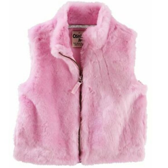 NWT Carter's Baby Toddler Girl's Faux Fur Vest High Neck Pink 5 Youth - Picture 4 of 4